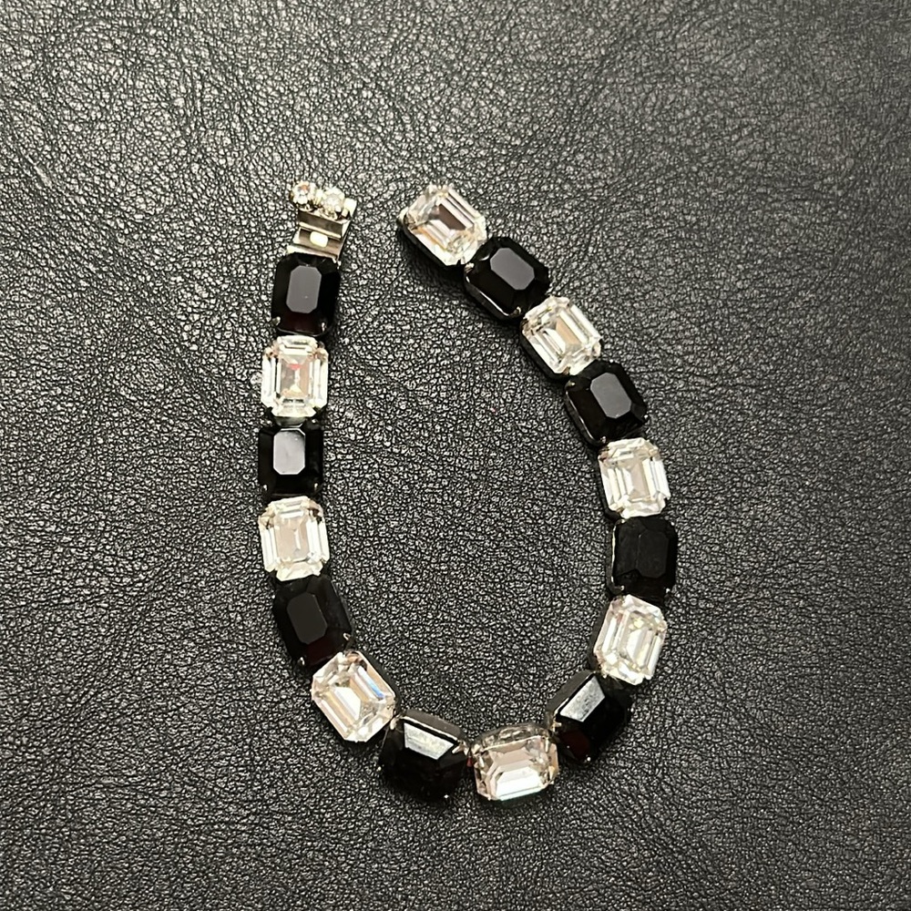 1950’s Kramer Of New York Vintage Emerald Cut Rhinestone Bracelet